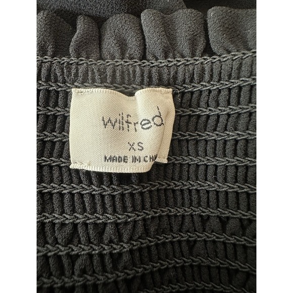 Aritzia Wilfred Dress Women's XS Black‎ Tempest Mini Smocked Long Sleeve Stretch - Picture 4 of 10
